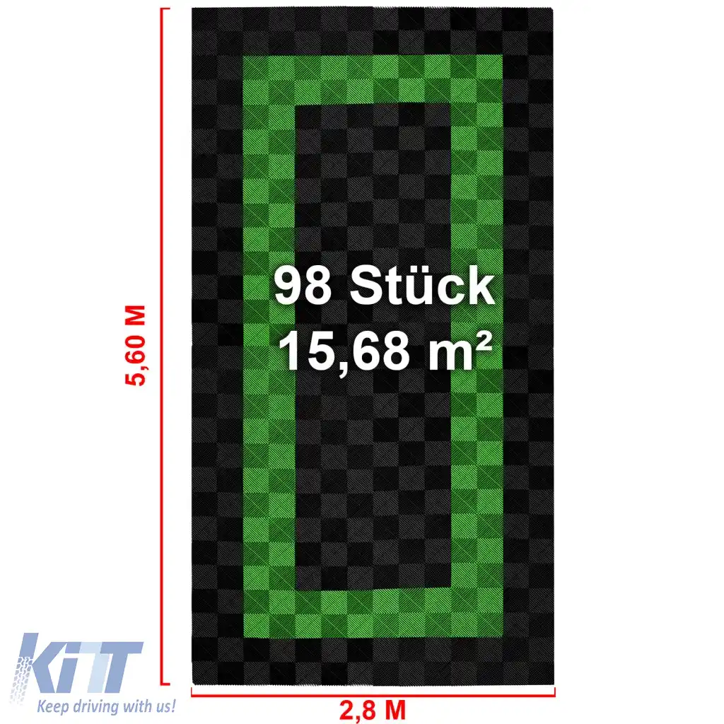 Plăci de podea RAMROXX Performance pentru garaj Podea 2.8mx5.6m negru verde deschis 3-image-6276374