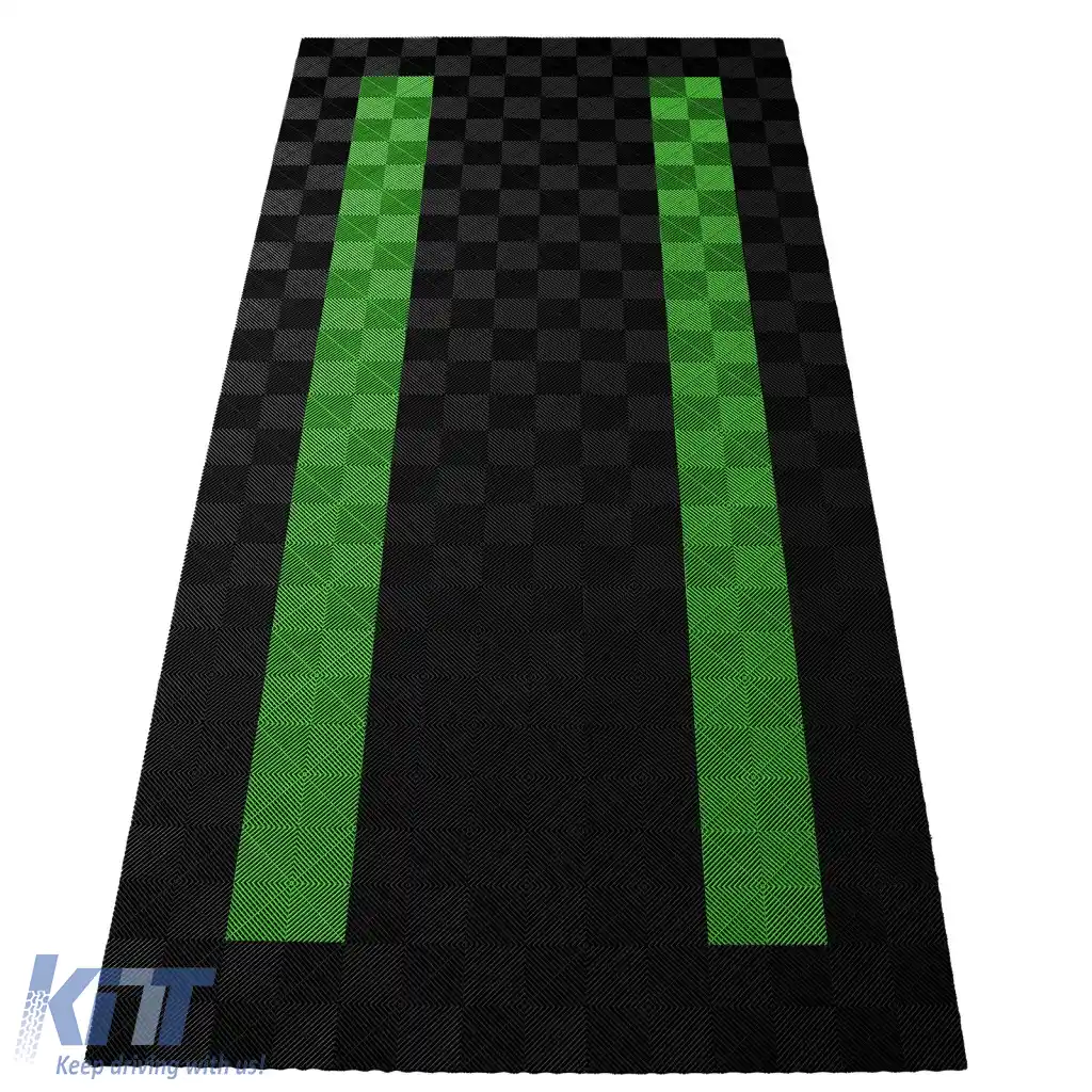 Plăci de podea RAMROXX Performance pentru garaj 2.8mx5.6m Negru Verde Deschis 4