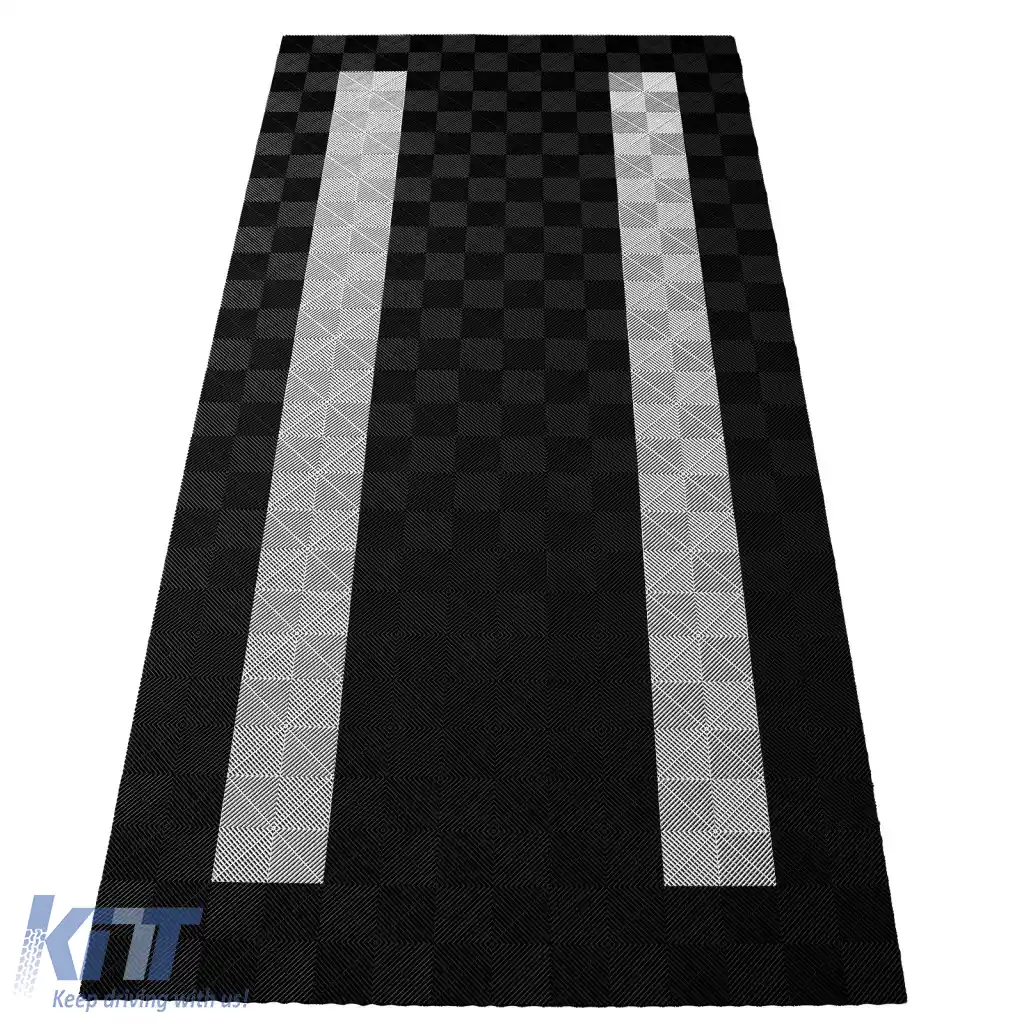 Plăci de podea RAMROXX Performance pentru garaj 2.8mx5.6m Set4 Negru Alb