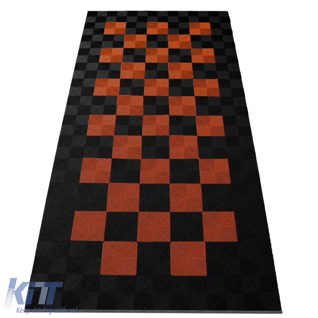 Plăci de podea RAMROXX Performance pentru garaj Podea 2.8mx5.6m negru portocaliu 2