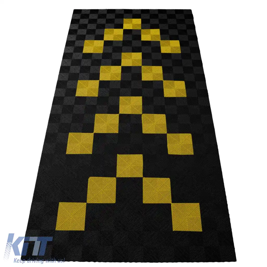 Plăci de podea RAMROXX Performance pentru garaj 2.8mx5.6m Negru Galben Set1
