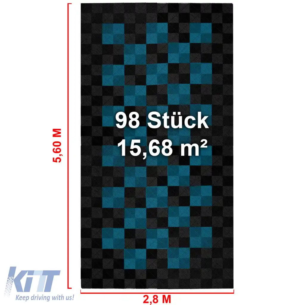 Plăci de podea RAMROXX Performance pentru garaj Podea 2.8mx5.6m negru albastru deschis 2-image-6276867