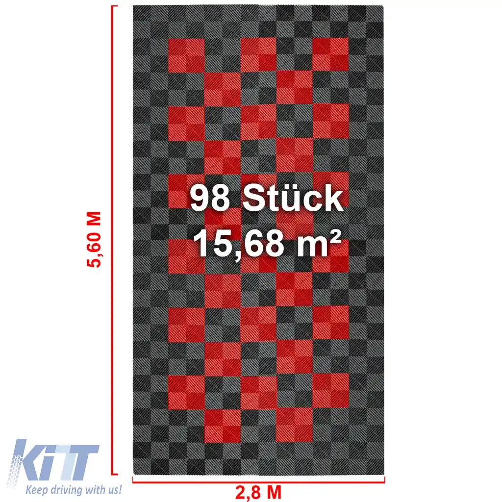 Plăci de podea RAMROXX Performance pentru garaj Podea 2.8mx5.6m gri roșu Set2-image-6326933