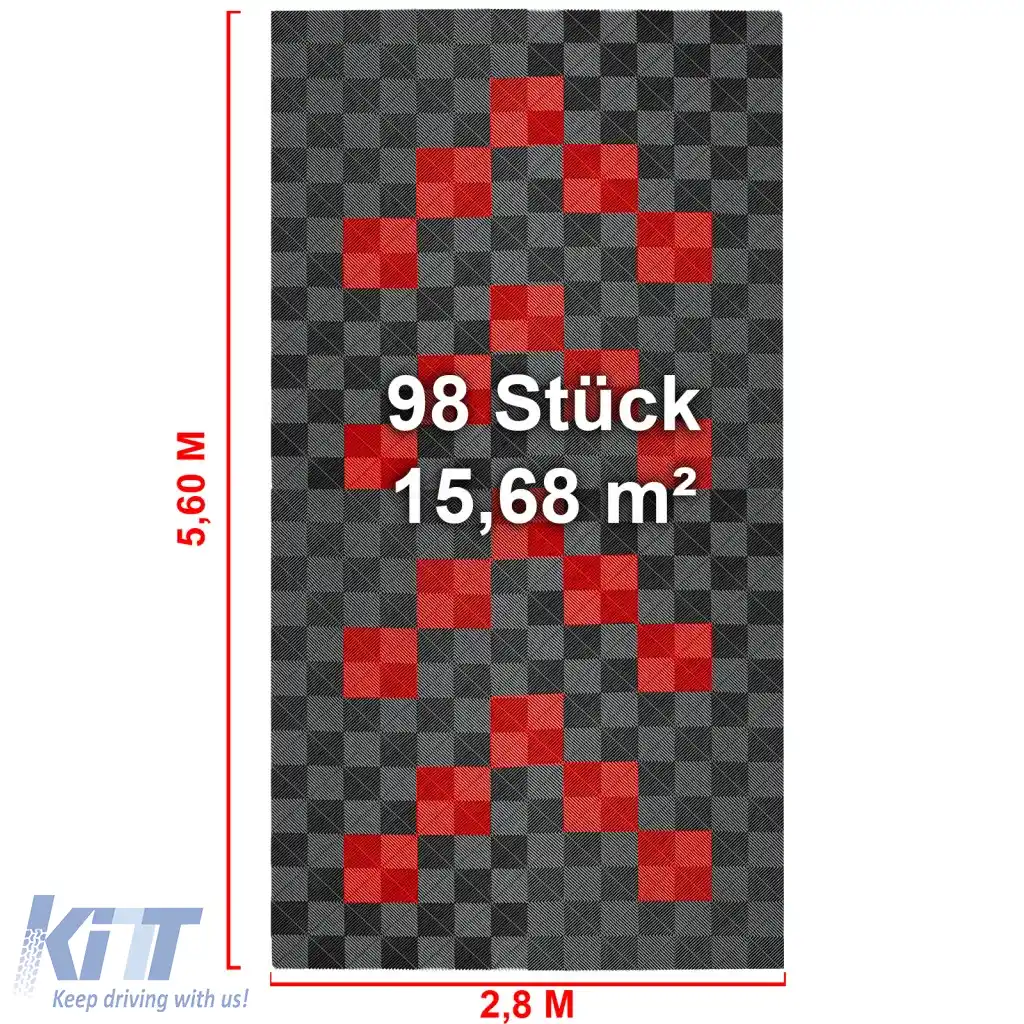 Plăci de podea RAMROXX Performance pentru garaj 2.8mx5.6m Gri Roșu Set1-image-6327982