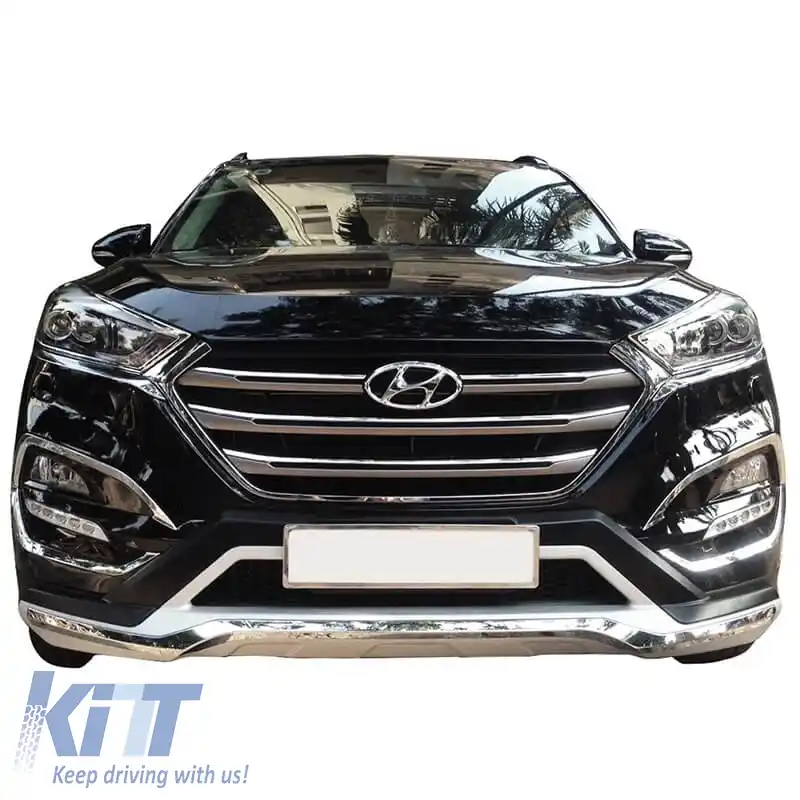 Plăci de protecție pentru caroserie, kit de bumper, potrivit pentru bumperul din față și din spate, potrivit pentru Hyundai Tucson 2015-2019, 2 piese-image-6301329