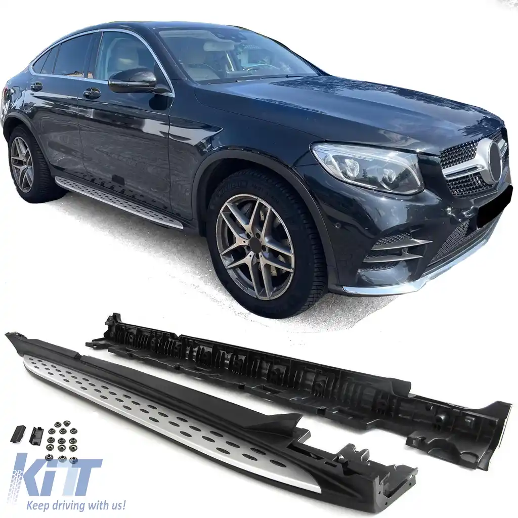 Plăci de rulare din aluminiu Protecție laterală stil OE potrivite pentru Mercedes GLC Coupe C253 16-22