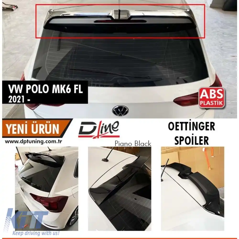 image-59-Polo Mk6 FL Oettinger Spoiler pentru Acoperiș Suprafață Brută ABS / 2021 -