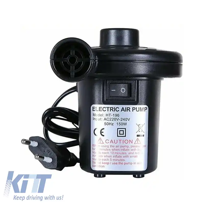 Pompă electrică de aer, potrivită pentru saltele gonflabile, camping, piscină 12V 220V HT-196 1 bucată-image-6310093