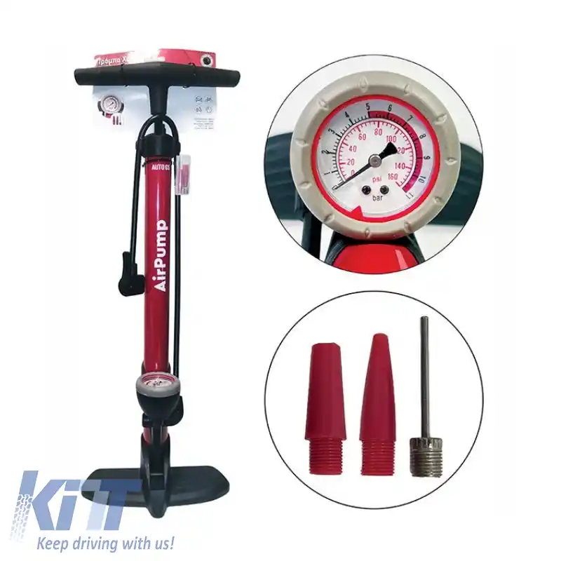 Pompă manuală metalică cu manometru de presiune 5Bar 170psi-image-6312200