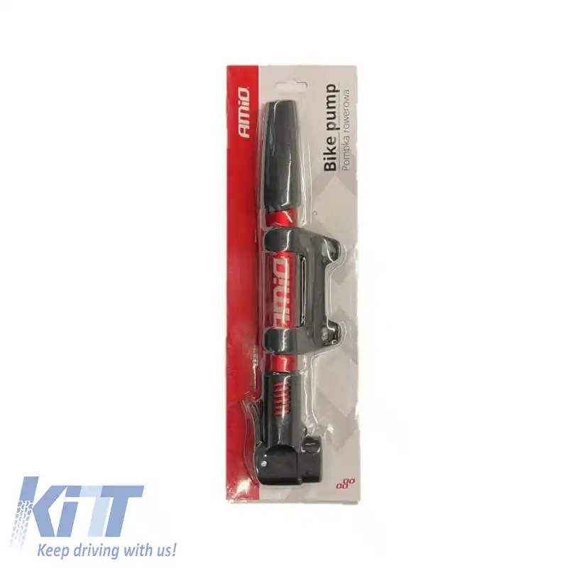Pompă manuală potrivită pentru bicicletă și mașină Aluminiu Amio Roșu 28cm 02145-image-6293773