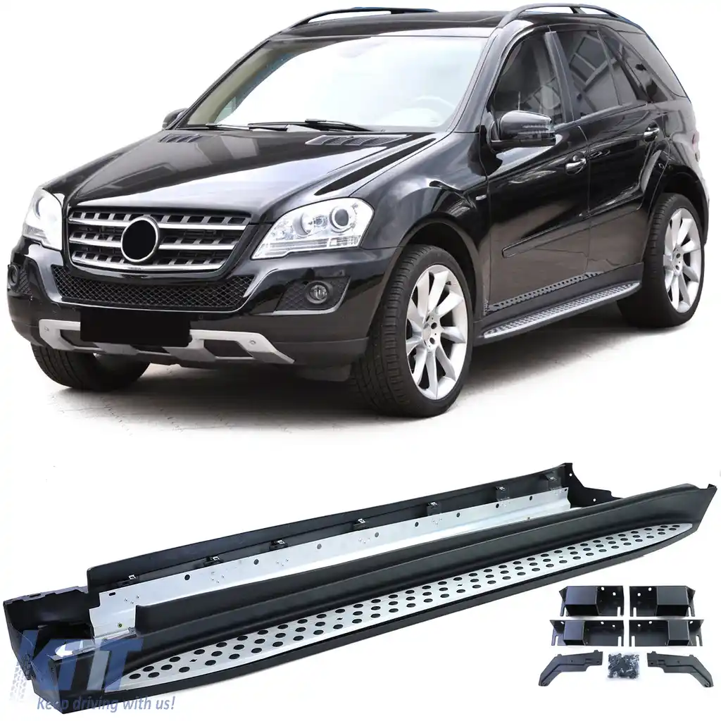 Praguri din aluminiu cu aspect OE cu ABE, potrivite pentru Mercedes ML W164 Clasa M 05-11