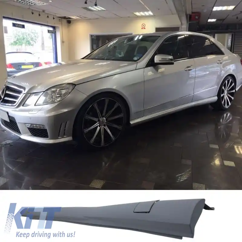 Praguri laterale potrivite pentru Mercedes-Benz E-Class W212 09-13 Aspect A Design din plastic ABS 2 buc-image-6299204