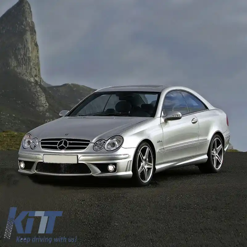 Praguri laterale potrivite pentru Mercedes-Benz CLK-Class W209 02-09 Aspect Design A din plastic ABS 2 buc-image-6299296