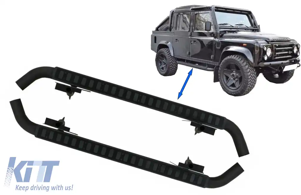 image-44-Praguri trepte Laterale 110 compatibile cu Land ROVER Defender (1990-2016) Black Edition