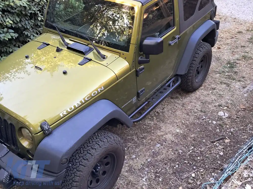 Praguri trepte laterale compatibil cu Jeep Wrangler Rubicon JK 2 Usi (2007-2017)-image-6114186