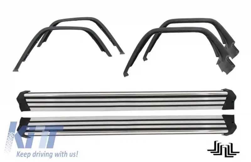 Praguri Trepte Laterale cu Prelungiri Aripi Extensii Aripi compatibil cu Mercedes G-Class W463 (1989-2013)