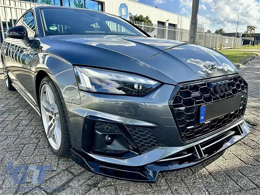 Prelungire Bara Fata compatibil cu Audi A5 F5 Facelift S-Line (2020-Up) Negru Lucios-image-6107087