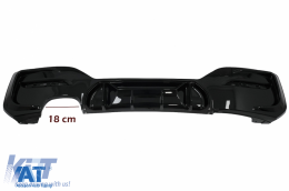 Prelungire Bara Fata compatibil cu BMW 1 Series F20 F21 LCI (2015-2019) cu Difuzor Bara Spate Evacuare Dubla Stanga si Extensii Praguri Laterale Hatchback M Sport Negru Lucios-image-6087541