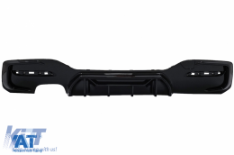 Prelungire Bara Fata compatibil cu BMW 1 Series F20 F21 LCI (2015-2019) cu Difuzor Bara Spate Evacuare Dubla Stanga si Extensii Praguri Laterale Hatchback M Sport Negru Lucios-image-6087542