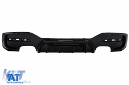 Prelungire Bara Fata compatibil cu BMW 1 Series F20 F21 LCI (2015-2019) cu Difuzor Bara Spate Evacuare Dubla si Extensii Praguri Laterale Hatchback M Sport Negru Lucios-image-6087558