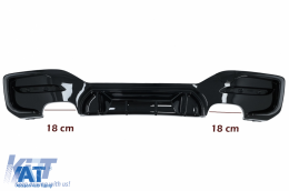 Prelungire Bara Fata compatibil cu BMW 1 Series F20 F21 LCI (2015-2019) cu Difuzor Bara Spate Evacuare Dubla si Extensii Praguri Laterale Hatchback M Sport Negru Lucios-image-6087559