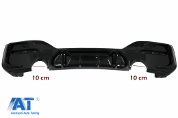 Prelungire Bara Fata compatibil cu BMW 1 Series F20 F21 LCI (2015-2019) cu Difuzor Bara Spate Evacuare Dubla si Extensii Praguri Laterale Hatchback M Sport Negru Lucios-image-6087571