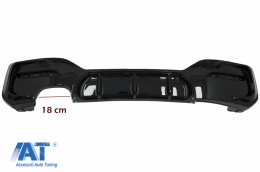 Prelungire Bara Fata compatibil cu BMW 1 Series F20 F21 LCI (2015-2019) cu Difuzor Bara Spate Evacuare Dubla Stanga si Extensii Praguri Laterale Hatchback M Sport Negru Lucios-image-6087582