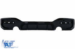 Prelungire Bara Fata compatibil cu BMW 1 Series F20 F21 LCI (2015-2019) cu Difuzor Bara Spate Evacuare Dubla si Extensii Praguri Laterale Hatchback M Sport Negru Lucios-image-6087659