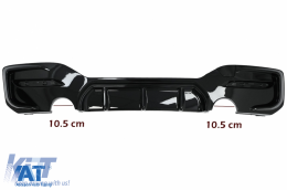 Prelungire Bara Fata compatibil cu BMW 1 Series F20 F21 LCI (2015-2019) cu Difuzor Bara Spate Evacuare Dubla si Extensii Praguri Laterale Hatchback M Sport Negru Lucios-image-6087662