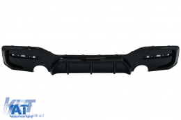 Prelungire Bara Fata compatibil cu BMW 1 Series F20 F21 LCI (2015-2019) cu Difuzor Bara Spate Evacuare Dubla si Extensii Praguri Laterale Hatchback M Sport Negru Lucios-image-6087665