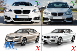 Prelungire Bara Fata compatibil cu BMW Seria 2 F22 F23 (2013-) Coupe Cabrio M Performance Design Negru Lucios-image-6076968