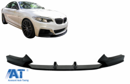 Prelungire Bara Fata compatibil cu BMW Seria 2 F22 F23 (2013-) Coupe Cabrio M Performance Design Negru Lucios-image-6076995