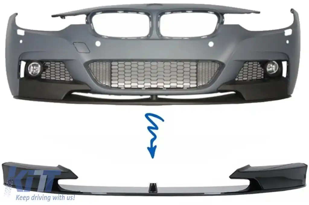 Prelungire Bara Fata compatibil cu BMW Seria 3 F30 F31 (2011-up) M Design Negru Lucios