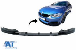Prelungire Bara Fata compatibil cu BMW Seria 4 F32 F33 F36 (2013-03.2019) si Extensii Praguri Laterale M-Performance Negru Lucios-image-6058508