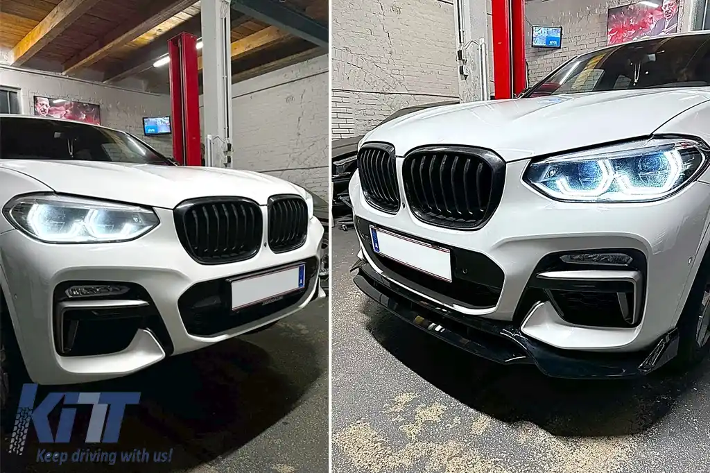 Prelungire Bara Fata compatibil cu BMW X4 G02 X4M (2018-Up) Negru Lucios-image-6103894