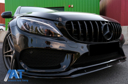 Prelungire Bara Fata compatibil cu Mercedes C-Class W205 S205 A205 C205 Limo Coupe Station Wagon Cabiolet (2014-up) Edition 1 Design Negru Mat-image-6072453
