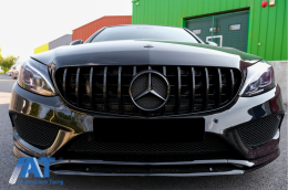 Prelungire Bara Fata compatibil cu Mercedes C-Class W205 S205 A205 C205 Limo Coupe Station Wagon Cabiolet (2014-up) Edition 1 Design Negru Mat-image-6072455