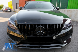 Prelungire Bara Fata compatibil cu Mercedes C-Class W205 S205 A205 C205 Limo Coupe Station Wagon Cabiolet (2014-up) Edition 1 Design Negru Mat-image-6072456