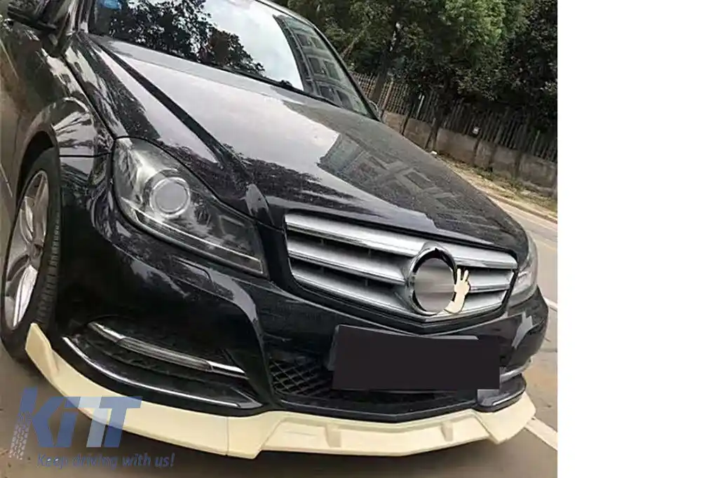 Prelungire Bara Fata compatibil cu Mercedes C-Class W204 S204 C204 Facelift (2011-2015) Negru Lucios-image-6126851