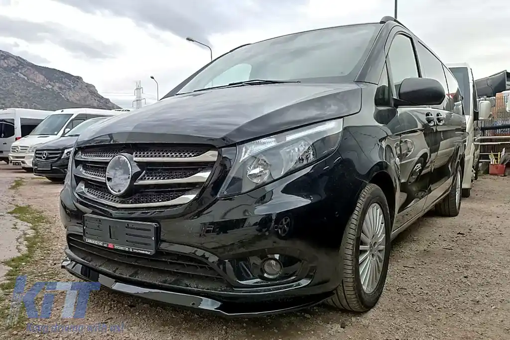 Prelungire Bara Fata compatibil cu Mercedes V-Class W447 (2014-) doar pentru Editia Standard Negru Lucios-image-6101529