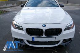 Prelungire Bara Fata cu Capace oglinzi si Grile Centrale compatibil cu BMW Seria 5 F10 F11 Sedan Touring (2015-2017) M-Performance Design-image-6072045