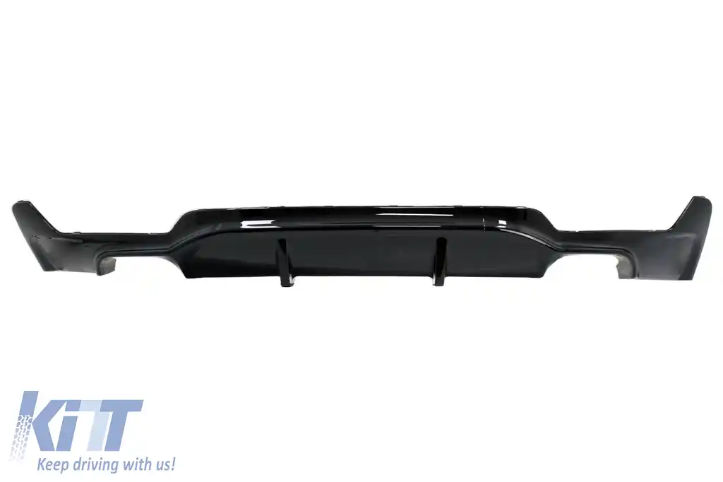 Prelungire Bara Fata cu Difuzor Bara Spate Evacuare Dubla si Ornamente Tobe Evacuare compatibil cu BMW Seria 4 F32 F33 F36 (2013-03.2019) M-Performance Negru Lucios-image-6048536