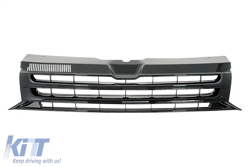 Prelungire Bara Fata cu Grila Centrala fara emblema si Lumini de zi LED DRL compatibil cu VW Transporter Multivan Caravelle T5 T5.1 Facelift (2010-2015) Sportline-image-6051936