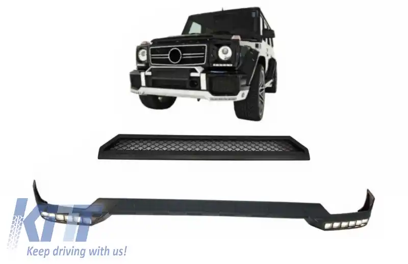 Prelungire Bara Fata LED DRL si Prelungire Superioara Bara Fata compatibil cu Mercedes G-Class W463 (1989-2017)