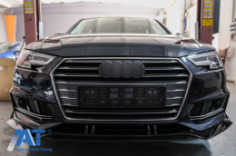 Prelungire Bara Fata Lip compatibil cu Audi A4 B9 8W S-Line (2016-2018) Negru Lucios-image-6078216