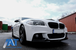 Prelungire Bara Fata si Difuzor de aer cu evacuare dubla compatibil cu BMW Seria 5 F10 F11 (2011-2017) M-Performance Design Negru Lucios-image-6062439