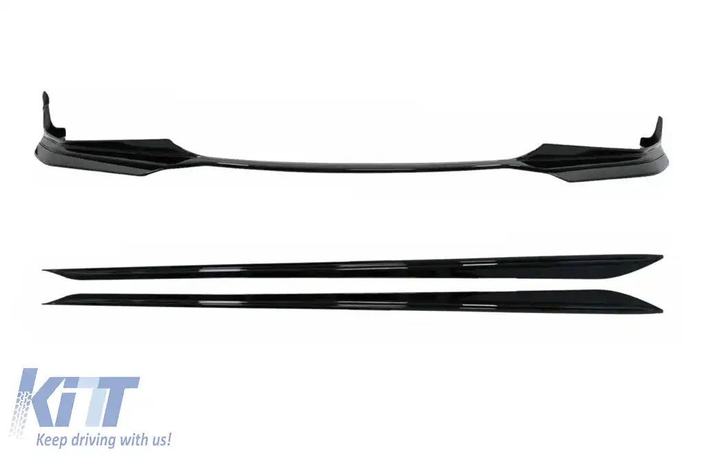 Prelungire Bara Fata si Extensii Praguri Laterale compatibil cu BMW Seria 3 G20 Sedan G21 Touring (2018-up) M Sport Negru Lucios