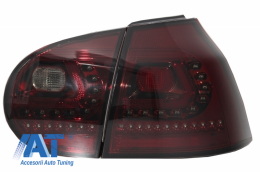 Prelungire Bara Spate compatibil cu VW Golf 5 V (2003-2008) cu Sistem de evacuare si Stopuri LED LITEC Rosu/Fumuriu R32 Look-image-6046223