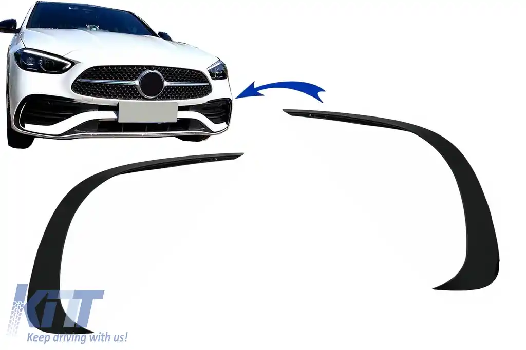 Prelungiri Bara Fata Aero compatibil cu Mercedes C Class W206 Sport Line (2021-Up) Negru Lucios