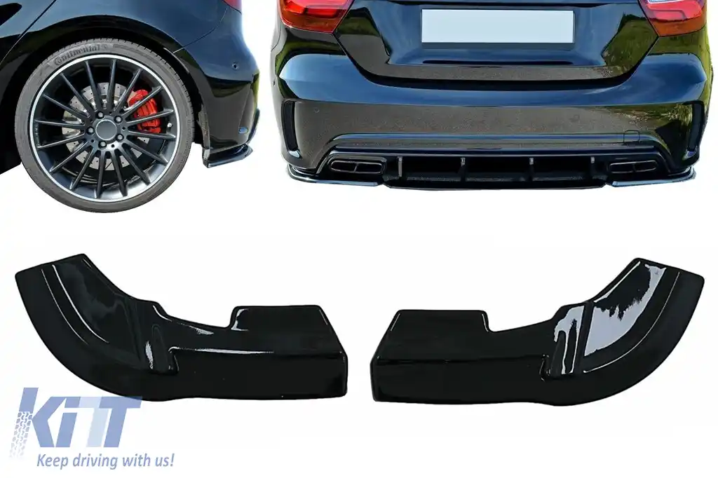 Prelungiri Extensii Bara Spate compatibil cu Mercedes W176 Sport Line A45 Hatchback (2012-2018) Negru Lucios